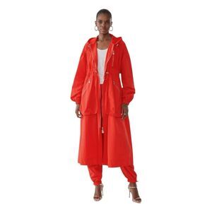 GSTQ Parachute Anorak Long Line Jacket Orange XS